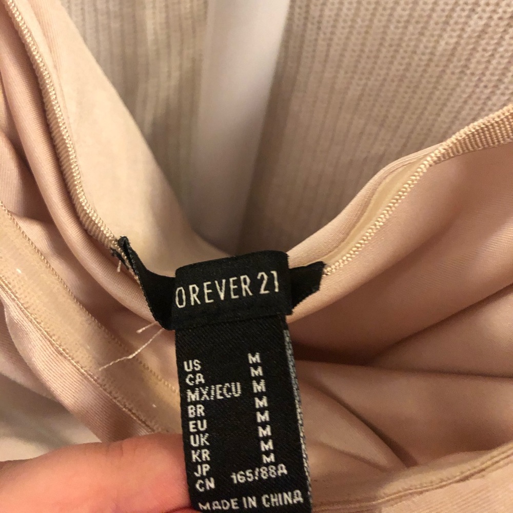 Satin strapless nude/pinkish mini dress - Picture 4 of 4